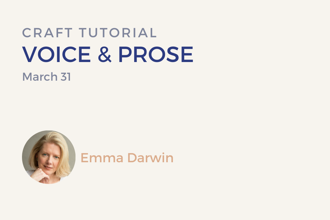 BPA Online Events – Emma Darwin, Voice and Prose